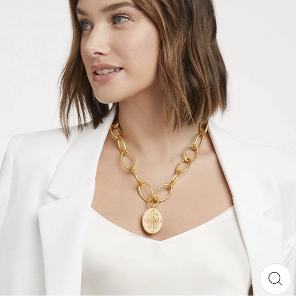 NWT Authentic Luxury Julie Vos Iridescent Charcoal Blue Statement Necklace - Picture 3 of 17